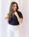 Maren Ribbed Button-Down