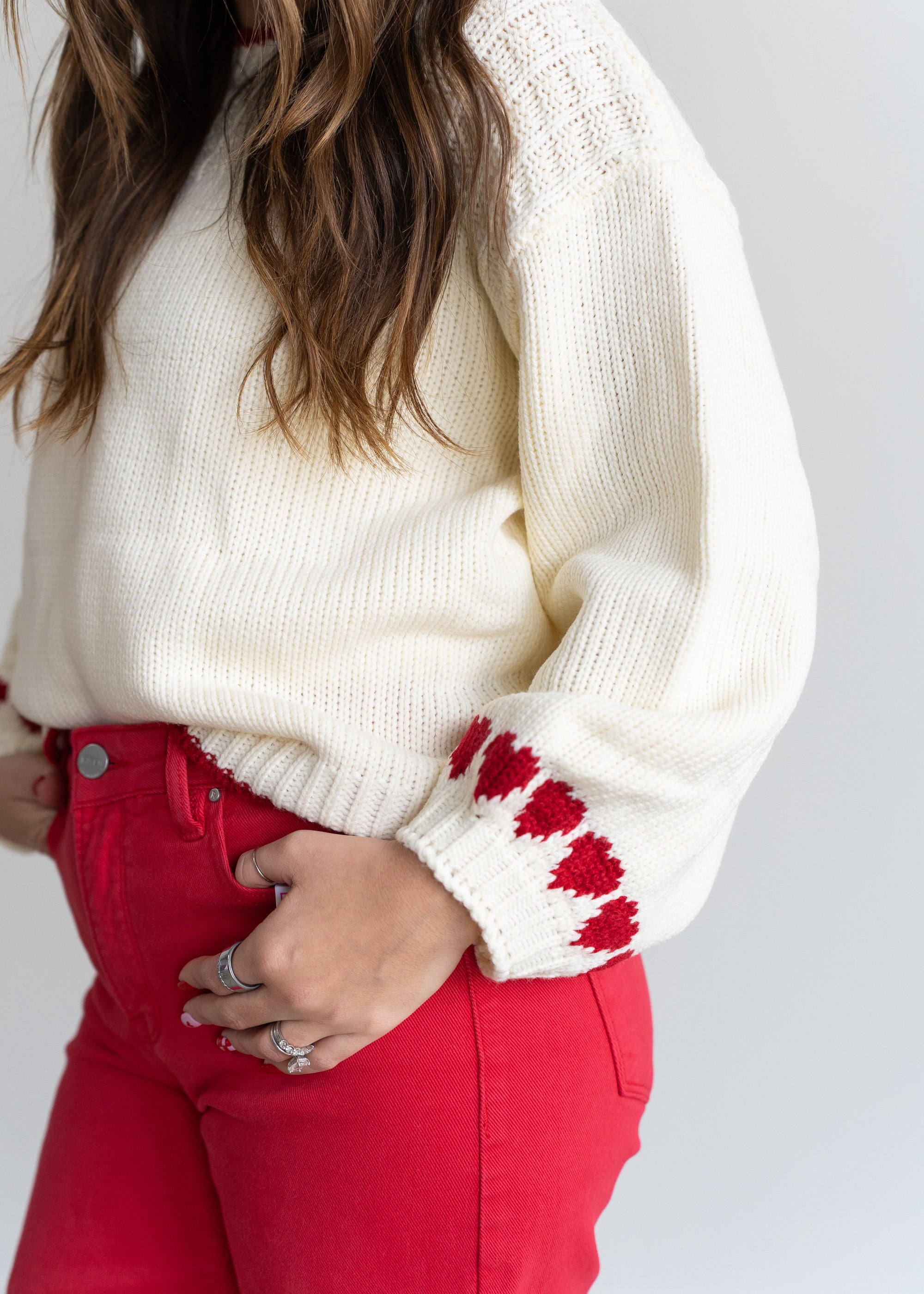 Genevieve Heart Detail Sweater