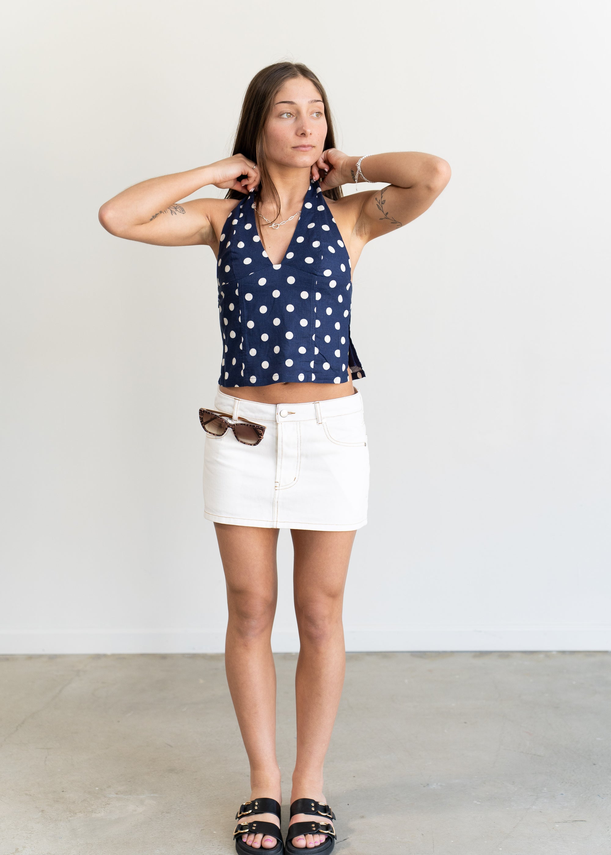 Marcelline Polka Dot Halter Top