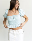 Gina Denim Mini Skirt- White