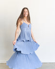 Lupin Tiered Dress- Slate Blue