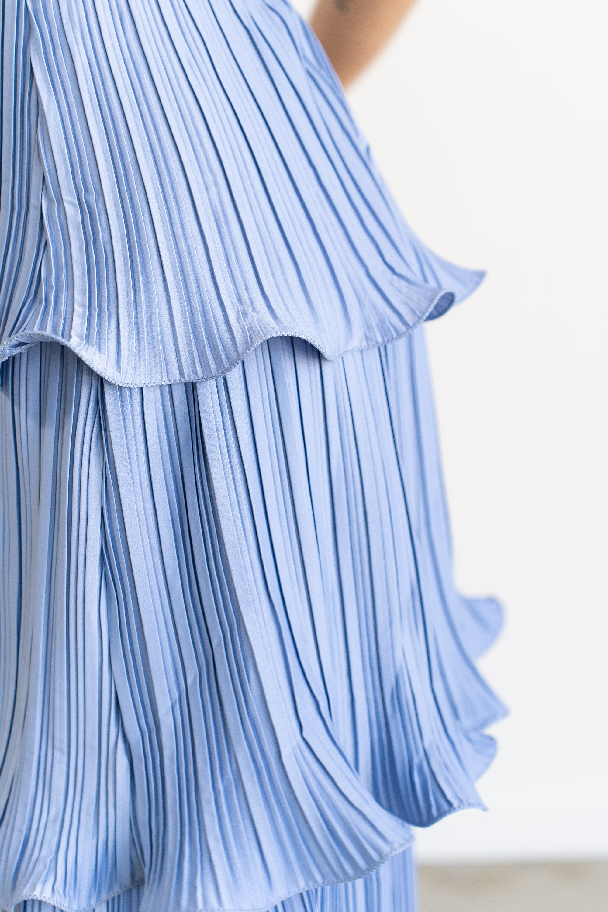 Lupin Tiered Dress- Slate Blue