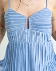 Lupin Tiered Dress- Slate Blue
