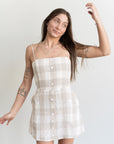Lisa Button-Front Mini Dress