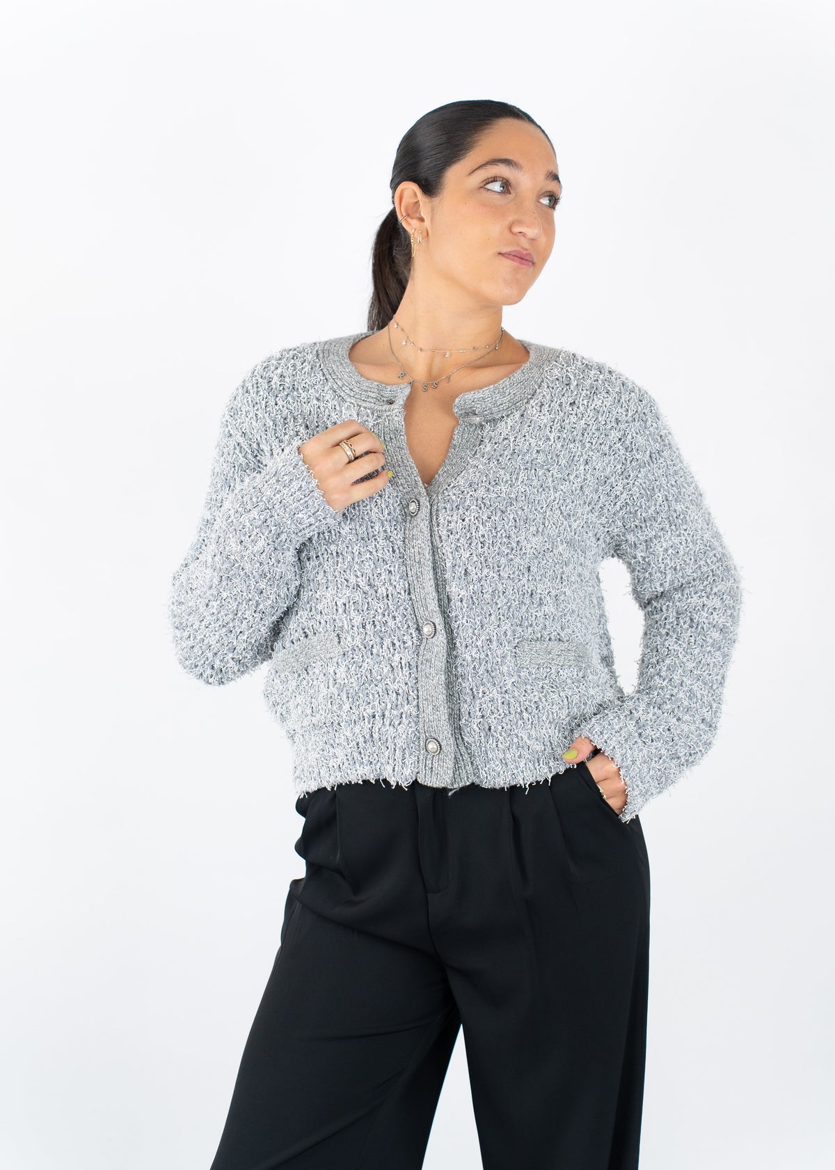 Gracie Pearl Button Cardigan