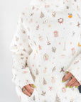 A Cottage Christmas Icons Quilted Hoodie