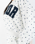 Amour Polka Dot Print Crewneck Crop Sweatshirt