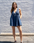 Chris Denim Tie-Front Romper