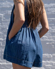 Chris Denim Tie-Front Romper