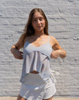 Ditsy Button Detail Tank