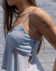 Ditsy Button Detail Tank