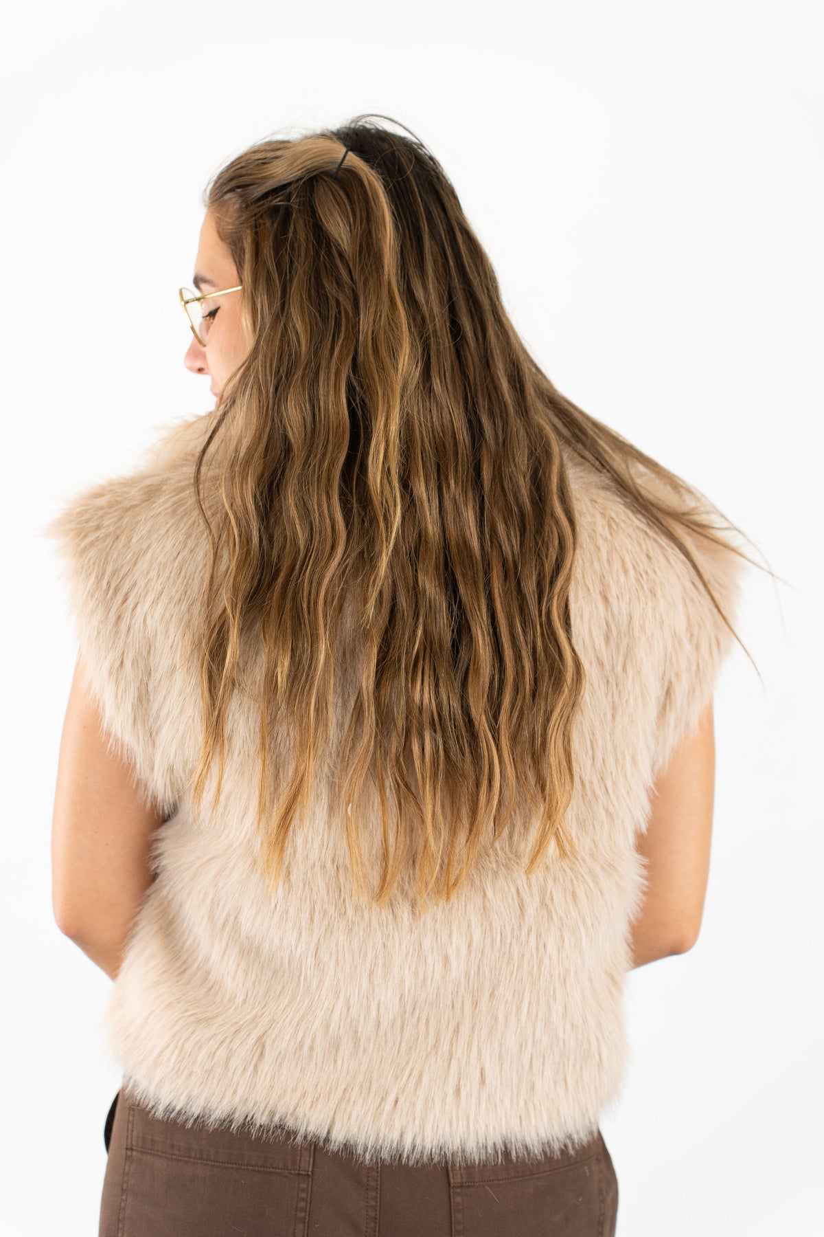 Georgette Faux Fur Vest