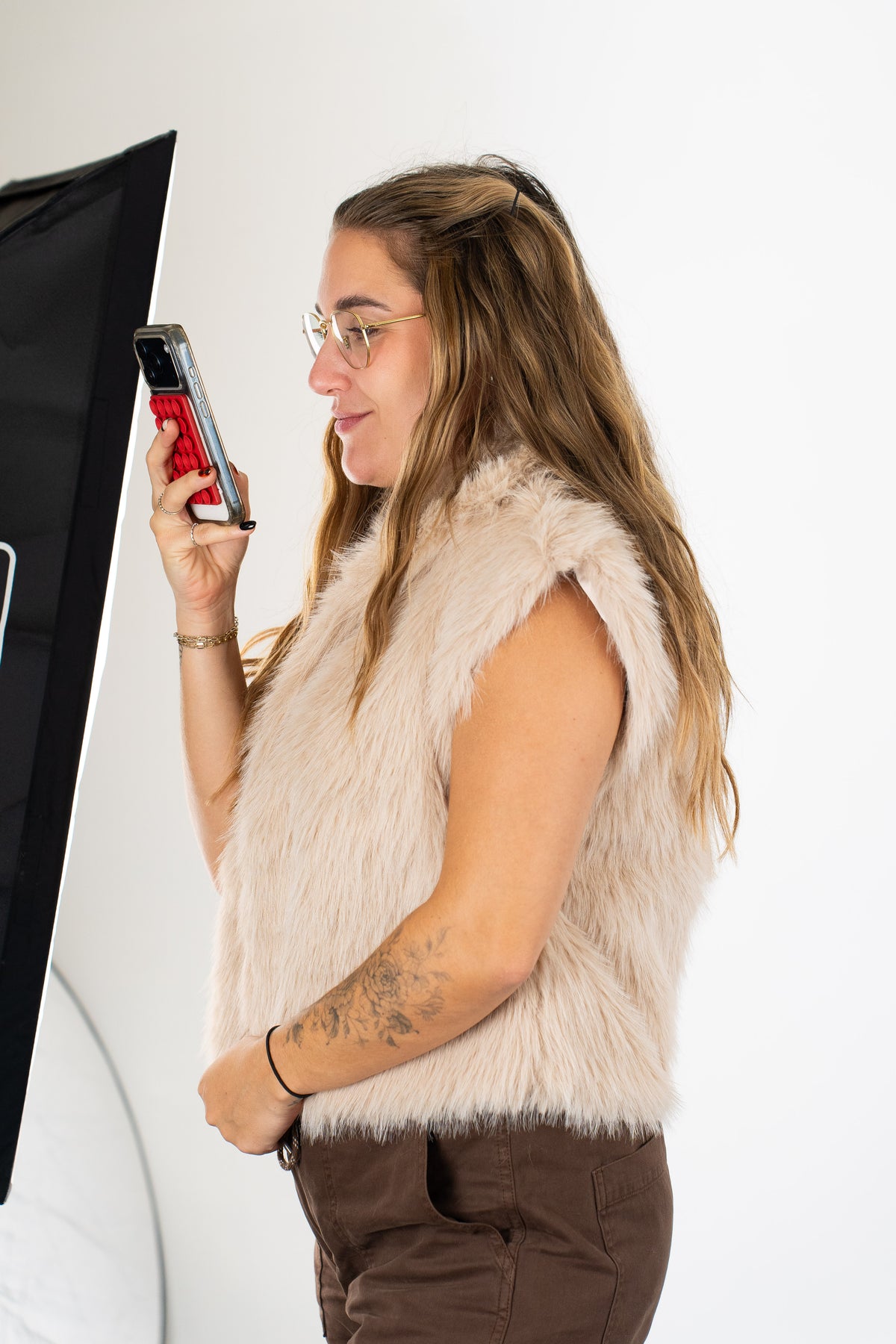 Georgette Faux Fur Vest