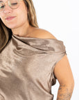 Diana Draped One-Shoulder Satin Top
