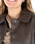 Vail Rounded Collar Faux Leather Jacket