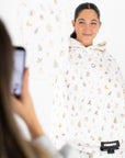 A Cottage Christmas Icons Quilted Hoodie