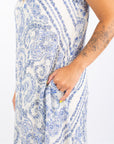 Magie Ruffle Trim Print Sleeveless Maxi Dress