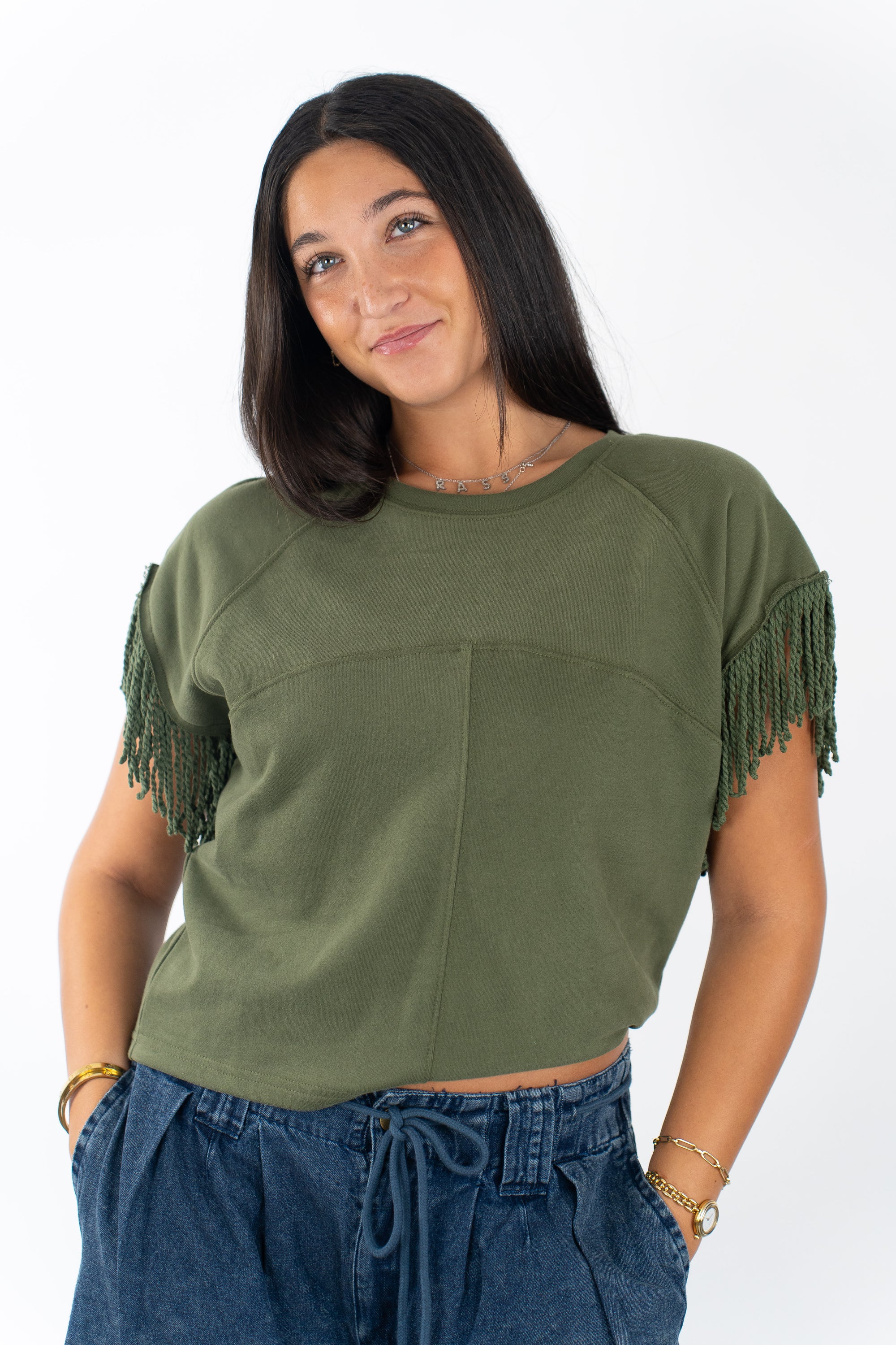 Erin Fringe Knit Top
