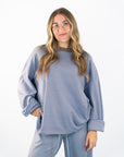 Striped Cotton Knit Oversized Top