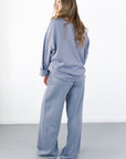 Striped Cotton Knit Wide Leg Pants