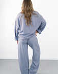 Striped Cotton Knit Wide Leg Pants