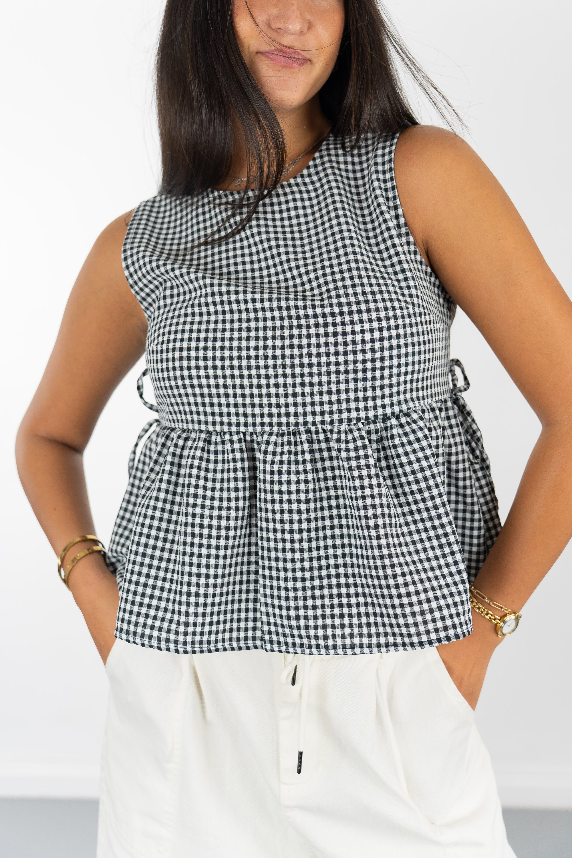 Gigi Gingham Tie Top
