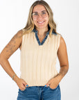 Monica Denim Collar Vest