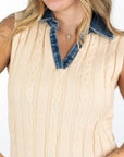 Monica Denim Collar Vest