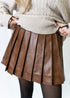 Mona Pleated Leather Skirt - sanitystyle