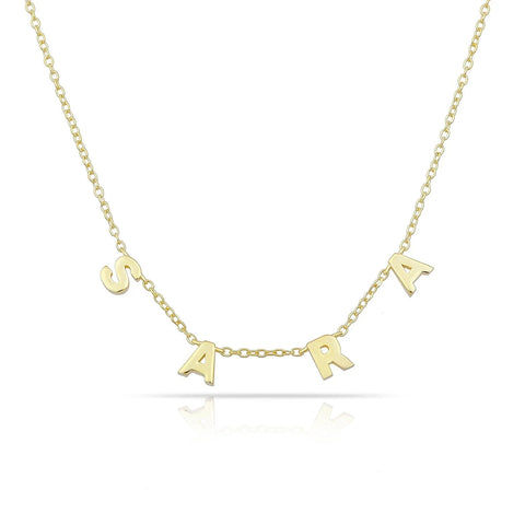 Water Resistant It’s All in a Name® *mini* Personalized Necklace - Gold (No Crystals)