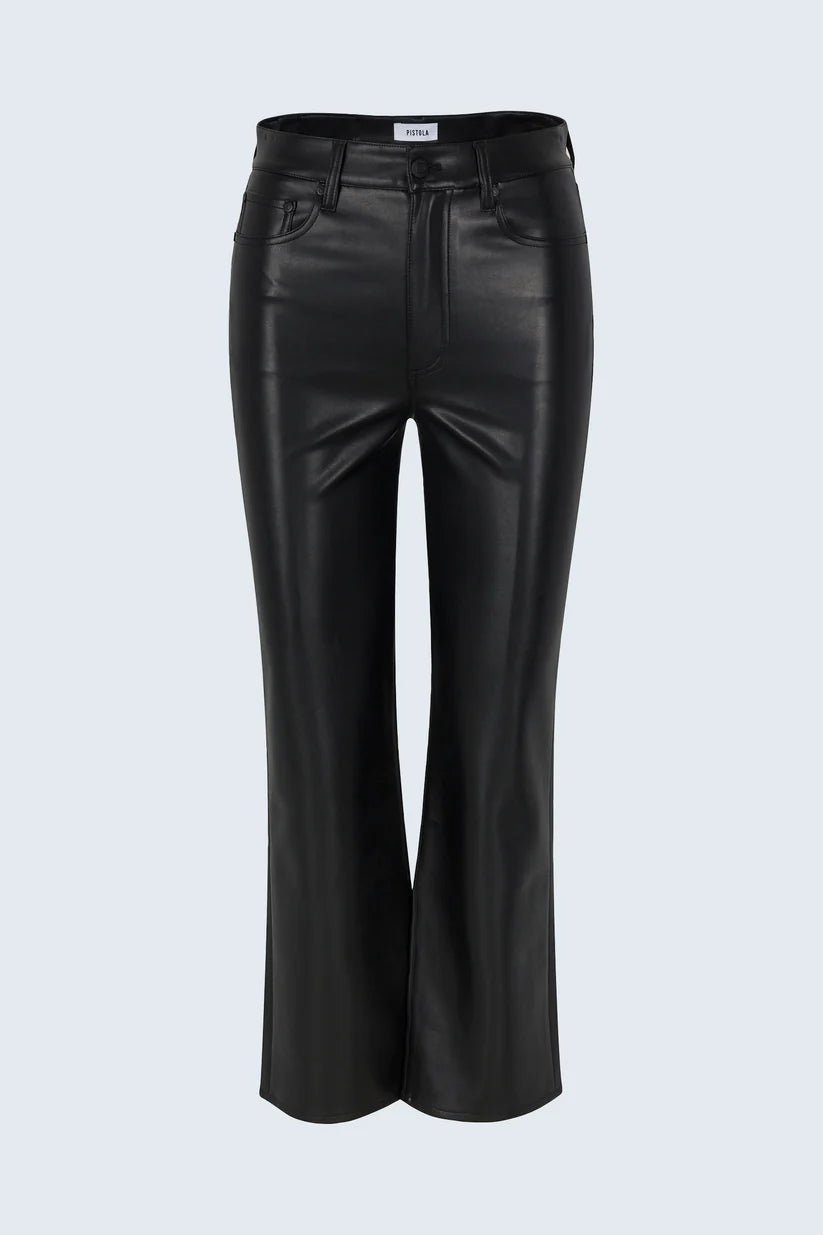 Pistola Ally Faux Leather Bootcut Pants Onyx