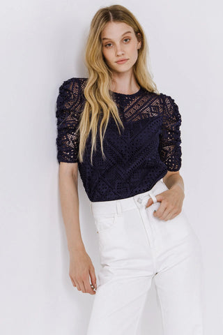 Lillian Lace Embroidered Top