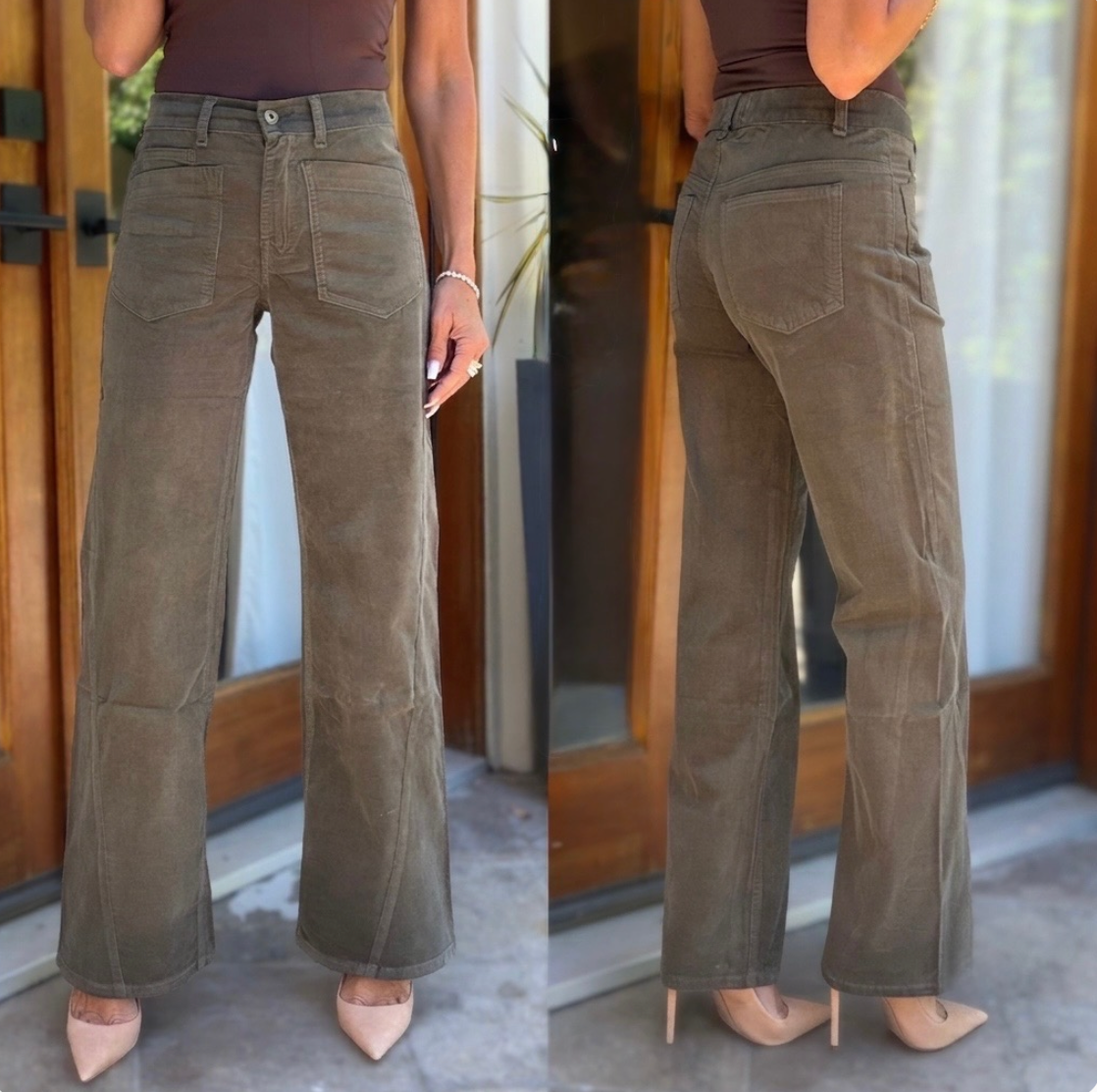Bailey Olive Velvet Cord