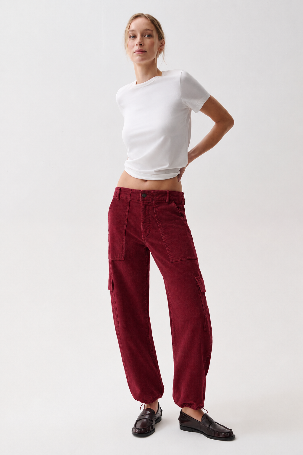 Honor Utility Cord Cargo in Deep Crimson