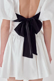 Colleen Contrast Bow Mini Dress