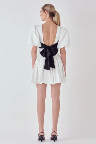 Colleen Contrast Bow Mini Dress