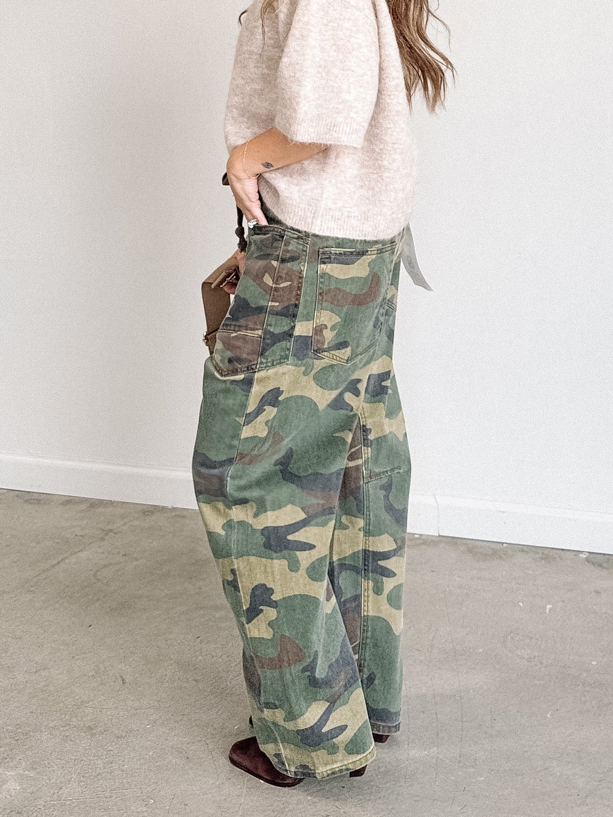 Olme Camo Tie Waist Jean