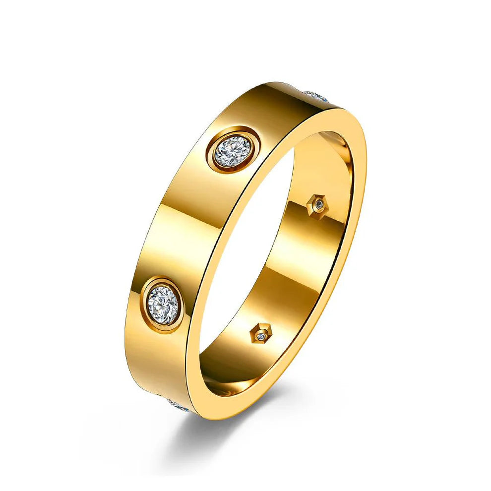 Inlay Diamond Ring - Gold