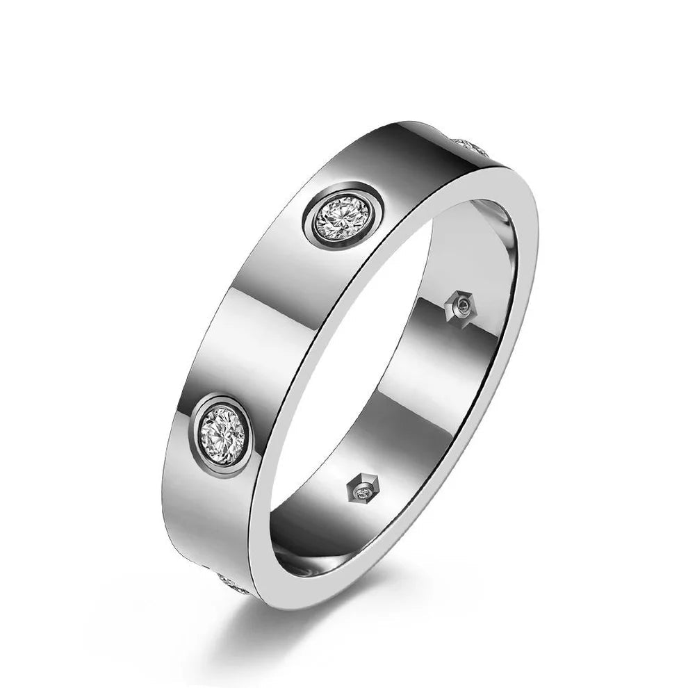 Inlay Diamond Ring - Silver