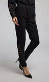 The Caprice Lace-Up Black Sweatpants