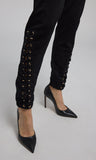 The Caprice Lace-Up Black Sweatpants