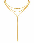 Elarina Layered Lariat Necklace - Gold