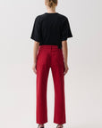 Lexi Mid Rise Bowed Straight - Savvy Red