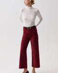 Penny High Rise Wide Leg Crop in Deep Crimson