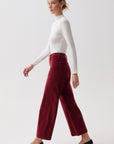 Penny High Rise Wide Leg Crop in Deep Crimson