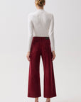 Penny High Rise Wide Leg Crop in Deep Crimson