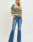 Nina Mid Rise Flare Jeans