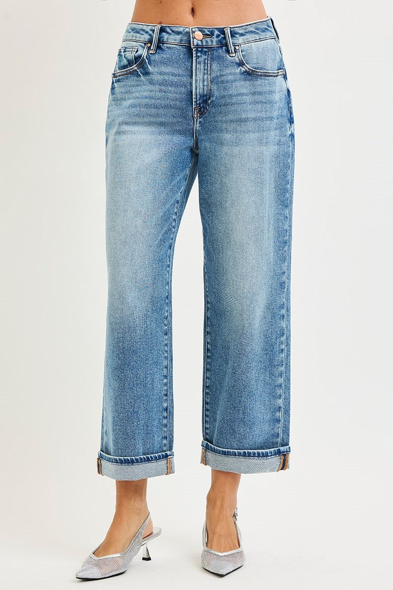 Mia Ankle Boyfriend Turn Up Cuffed Jeans