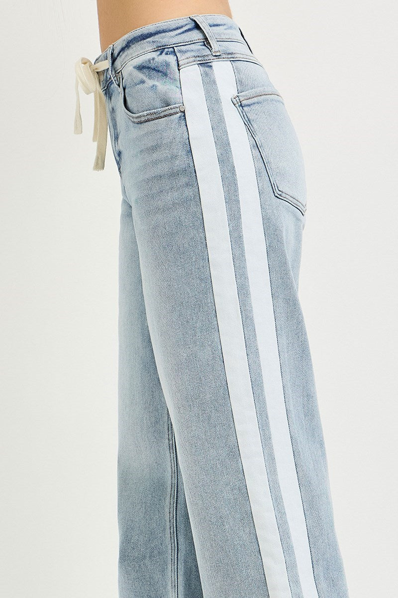 Fern Side Contrast Baggy Jean