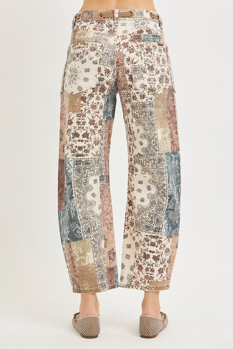 Earth Block Barrel Jean